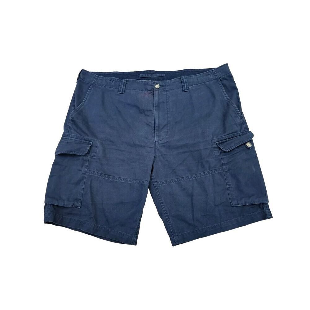 Vintage Polo Ralph Lauren Cargo Shorts Men's 42T Tall Navy Blue Red Pony